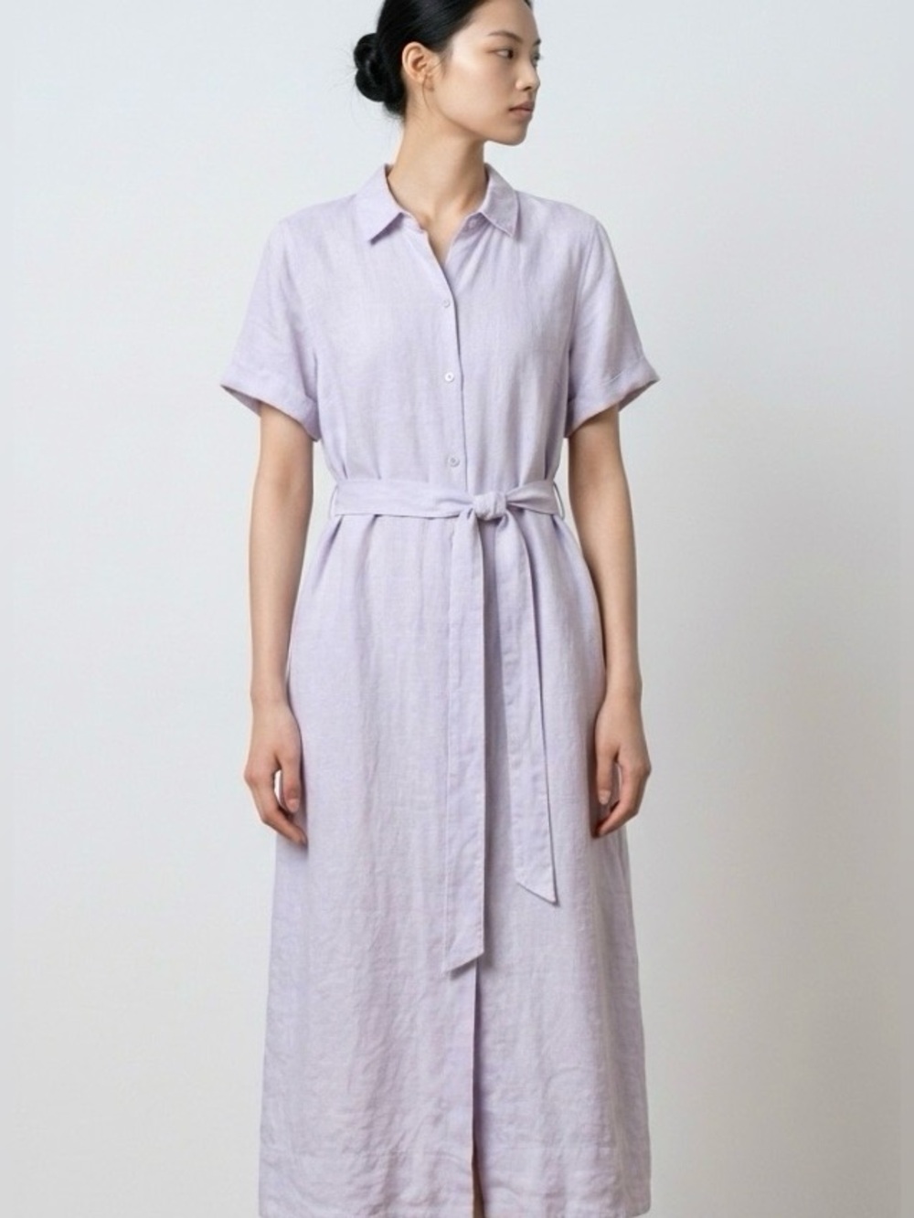 Wilfred 100% Linen Eleta Dress Lilac